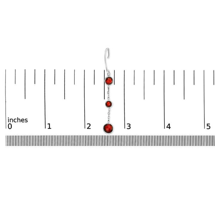 Infinite Jewels - Wholesale Dangle Earrings - .925 Sterling Silver Graduating Red Garnet Dangle Earring4