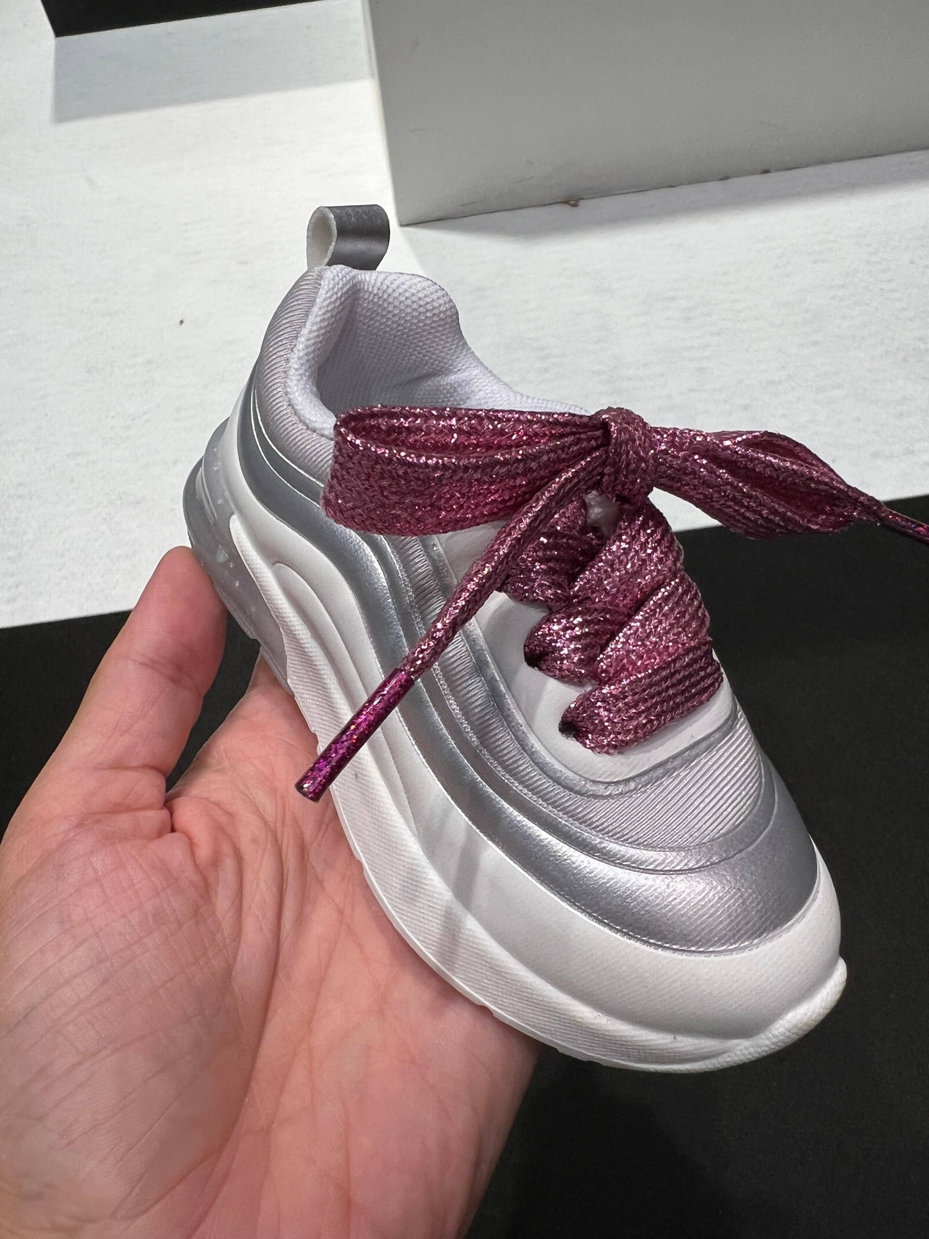 The Shoelace Brand – wholesale Skosnöre - Barn och baby – Kids Glitter Pink – Glittrande skosnören för små modefantaster ✨1