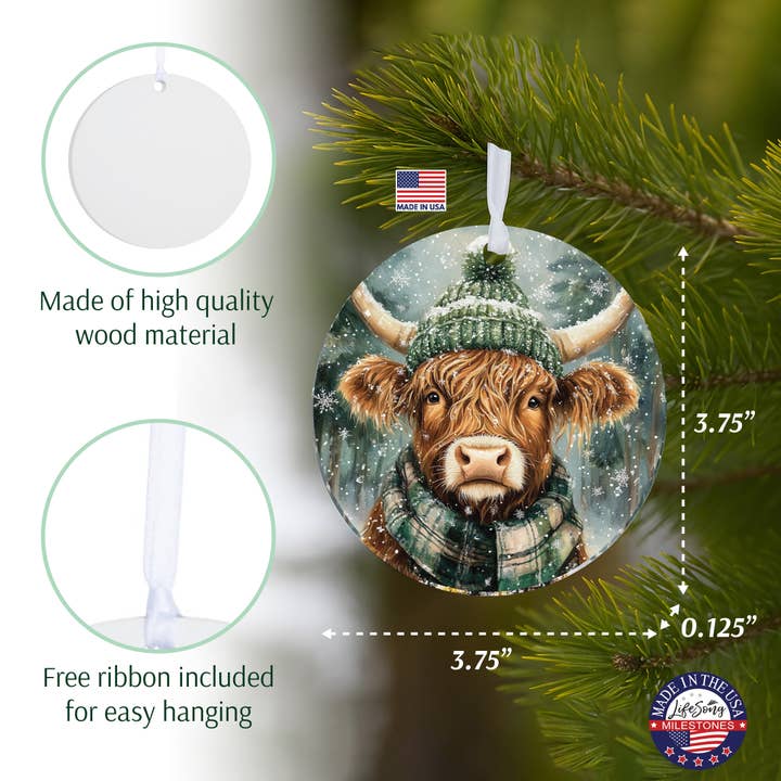 LifeSong Milestones - Wholesale Ornament - Highland Cow Christmas Gifts 2025 Tree Ornament Decor3