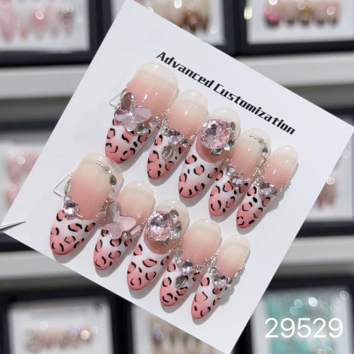 handgjord press på naglar 29529 för wholesale av foamboxnail