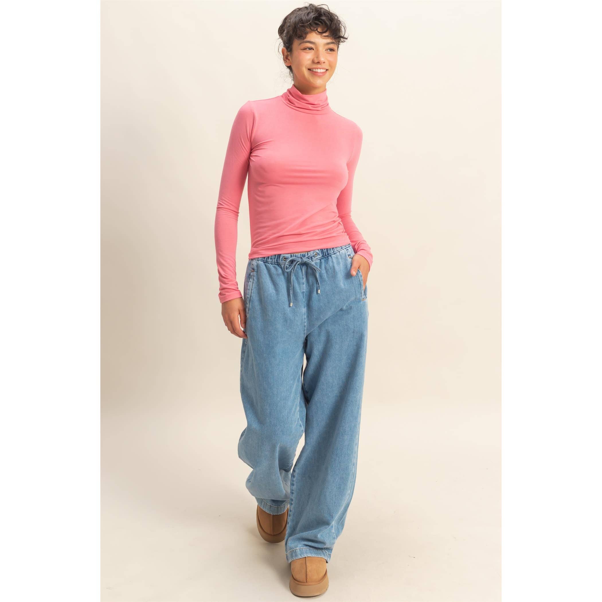 Double Zero - Wholesale Knit Top - Women's - Turtleneck Long Sleeve Fitted Top9