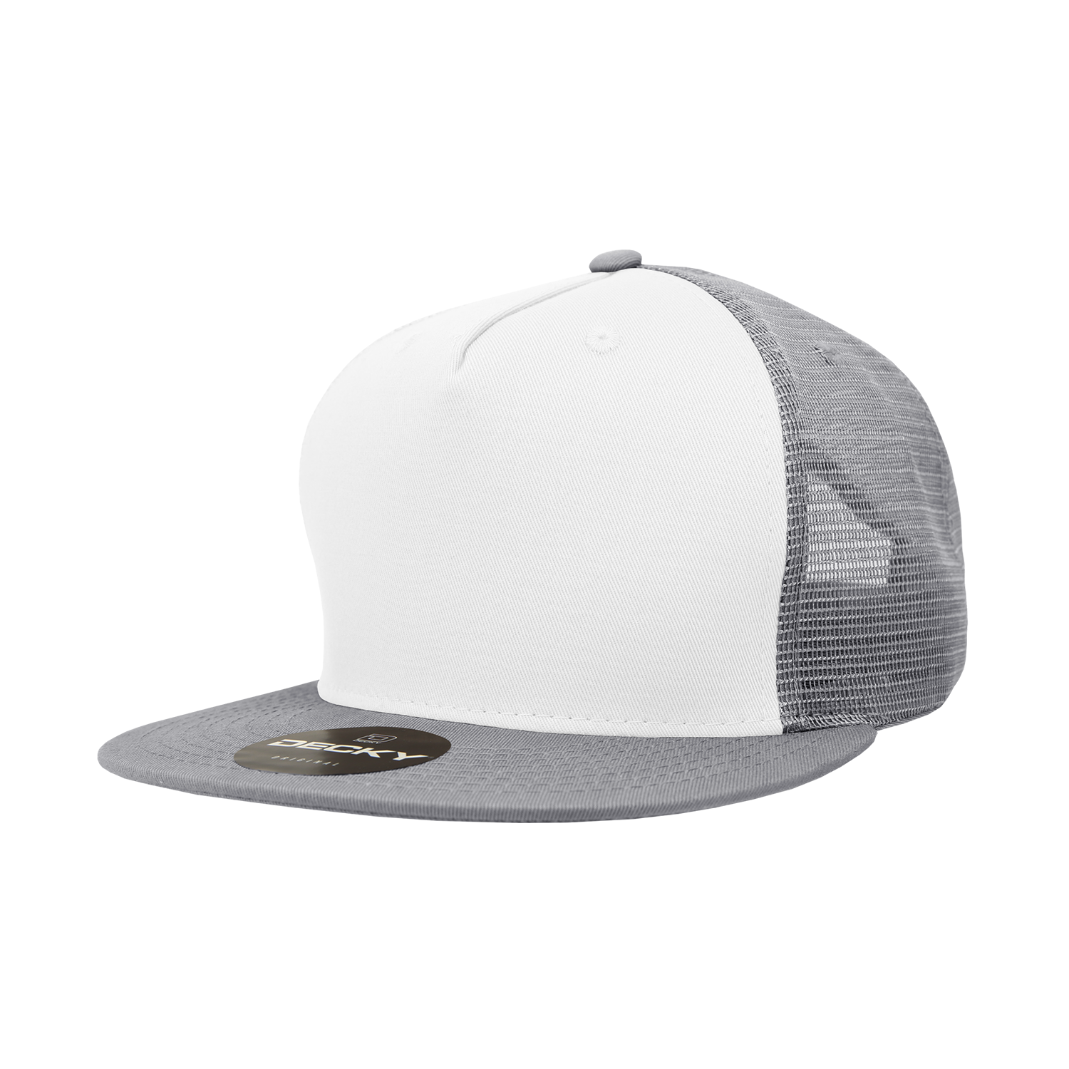 The Park Wholesale - Wholesale Truckerpet - Uniseks - Decky 1040 - Blanco Trucker Snapback-hoeden met 5 panelen - 104036