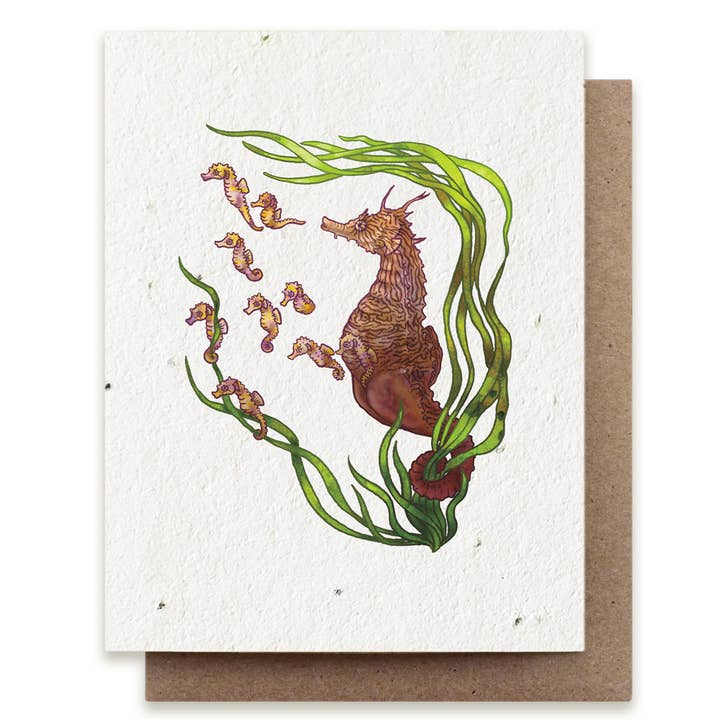 Small Victories - Wholesale Father's Day Card - Seahorse Father Plantable Herb Seed Card