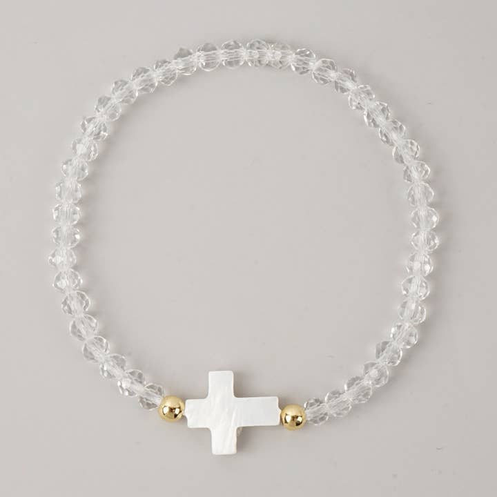 ACCITY - Wholesale Beaded Bracelet - CROSS COLORED CRYSTAL HANDMADE BRACELET_CWMM38199