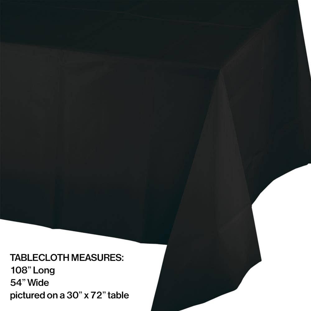 Bulk Party Decor - Wholesale Disposable Table Cover/Runner - Bulk Black Velvet Plastic Table Covers (12 per Case)3