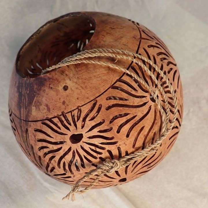 Bali Coconut Planter Set Of 4 Per Order for wholesale by Ubud Glass