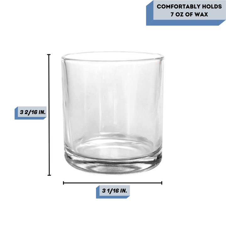General Wax & Candle Company - Wholesale Candle Holder - 9.5oz Clear Candle Holder, Clear Candle Jars, Clear Vessels