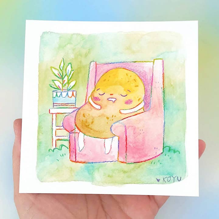 Sofá Batata - 5x5 Inch Art Print | Wall Art | Crianças por atacado de Cheery Human Studios