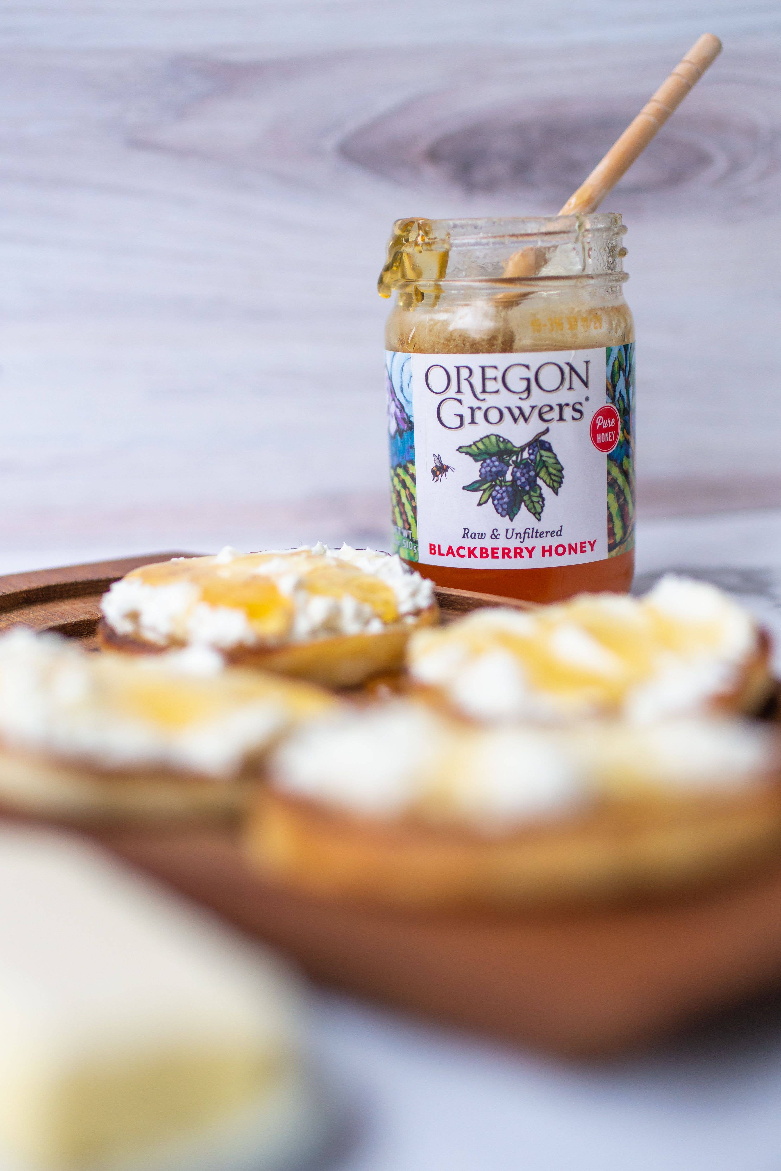 Oregon Growers - Wholesale Honey - Blackberry Honey 18 Oz Glass Jar1