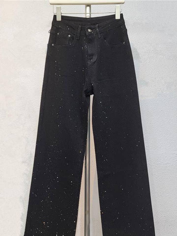 Raka jeans med gnistrande dekorationer för wholesale av Mccolin