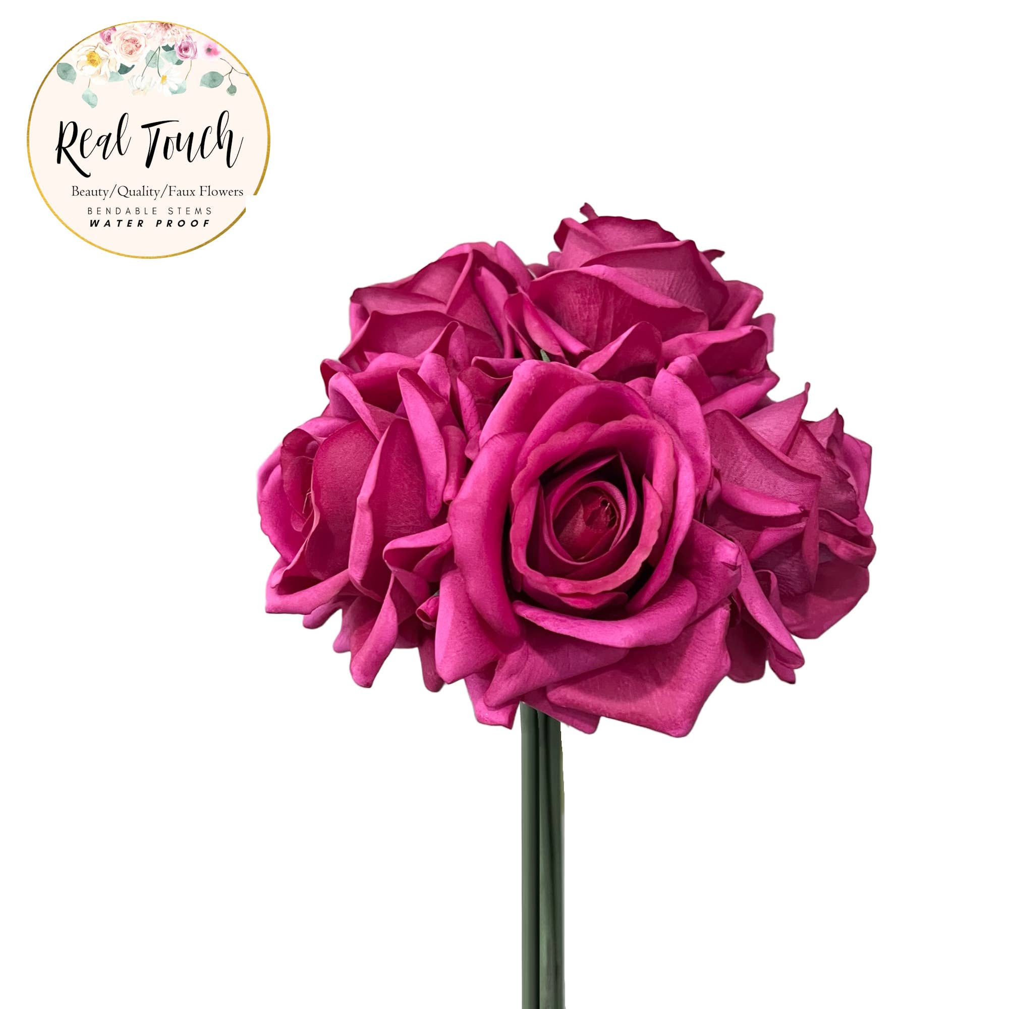 Angel Isabella - Wholesale Artificial Flowers - 10" Pack of 5 Stems-Moisturized coating Real Touch Rose0