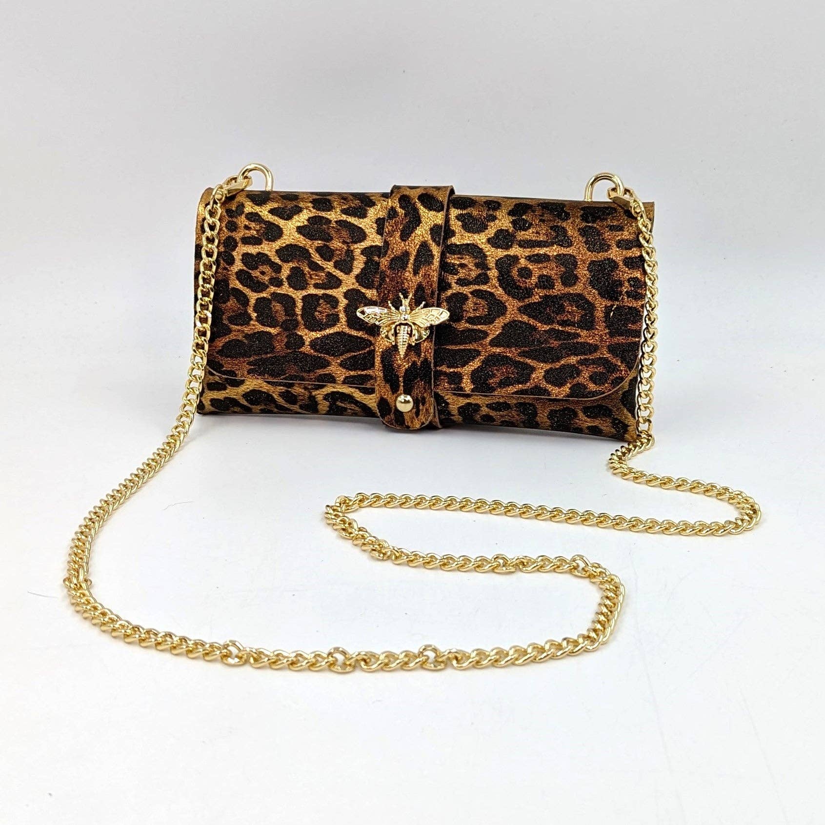 Tempest Designs – bolsa tiracolo - Mulher por atacado – Clutch de couro simples estilo 'Gucci' com abelha, alça removível de corrente dourada em corda2