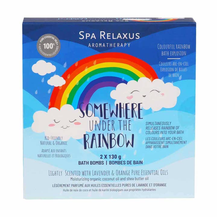Relaxus Products - Wholesale Bath Bomb/Fizz - Rainbow Cloud Bath Bombs 2-Piece Gift Set (displayer of 8)