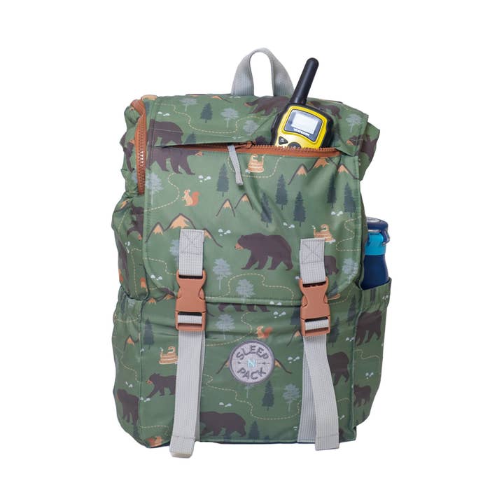 Mimish – Mochila - Crianças por atacado – Sleep-N-Pack™ – Tamanho para Crianças Pequenas | Amigos em Impressão: Trilho dos Ursos de Campismo4