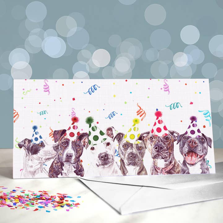 Staffordshire Bull Terrier Birthday Cards - Staffie Bully for wholesale by Amber Marie Studio