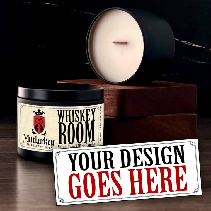 Wood Wick Candle, Mini Travel Size | Custom Label | Cocoa Butter + Cashmere Scent | Coconut Soy Wax | 4 oz Modern Tin with Lid | Customized Label | Private Label | Co-branded | Hand-poured for wholesale by Holzer Handcrafted ®