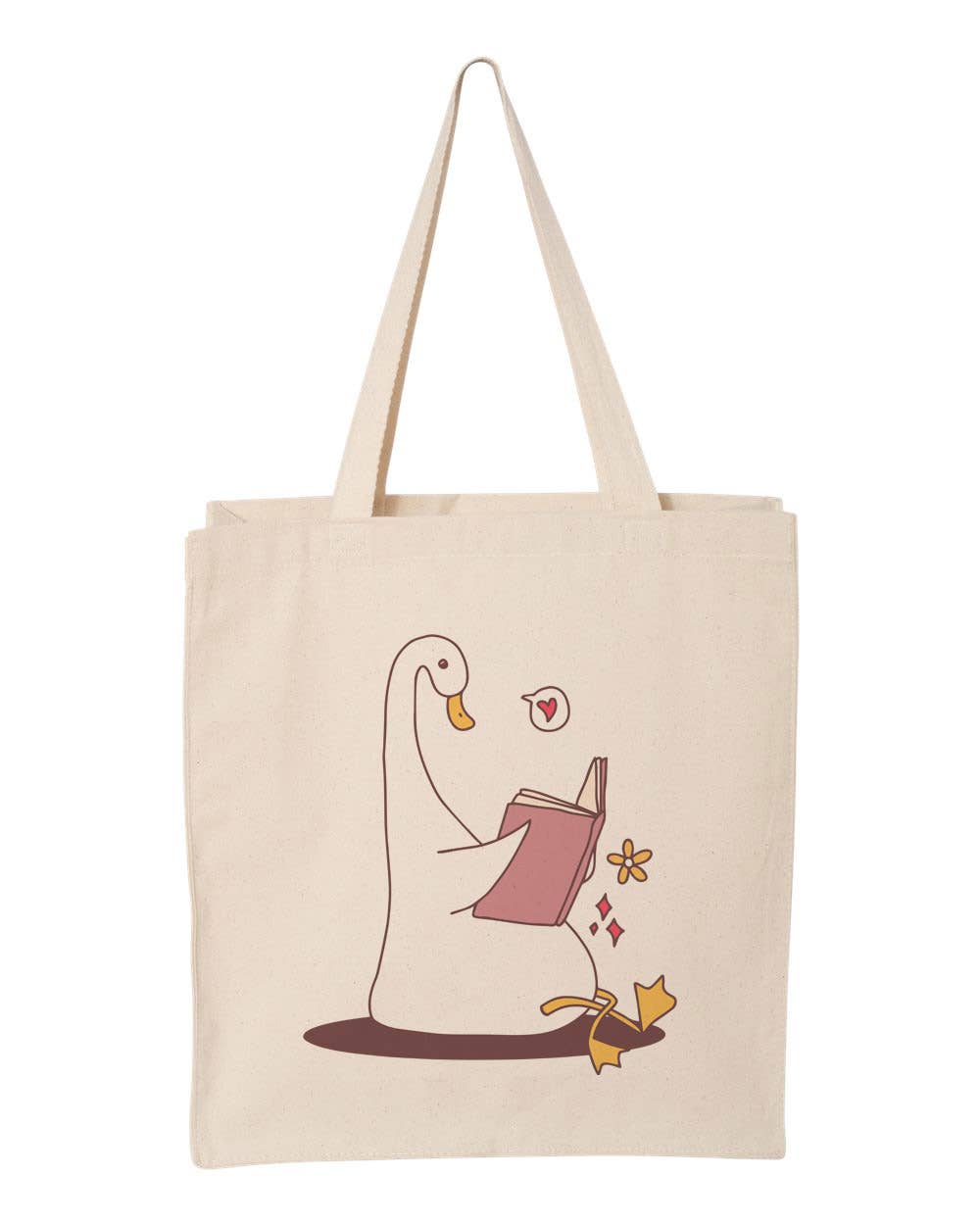 DaisyChainDesignCo – Sacola - Mulher por atacado – Saco de Lona com Estampa de Ganso a Ler1