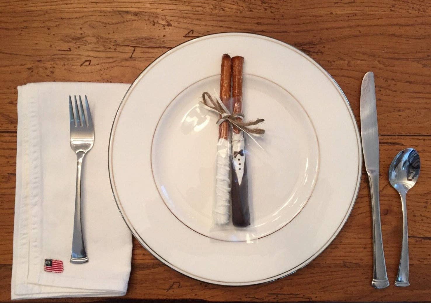 Chocolates Unlimited by Denise - Wholesale Chocolate Covered Sweets - Bride & Groom Chocolate Covered Pretzels Pretzels (Set of 2)10