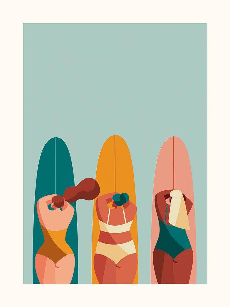 Salam Editions - Wholesale Art Print - Surf Together Blue0