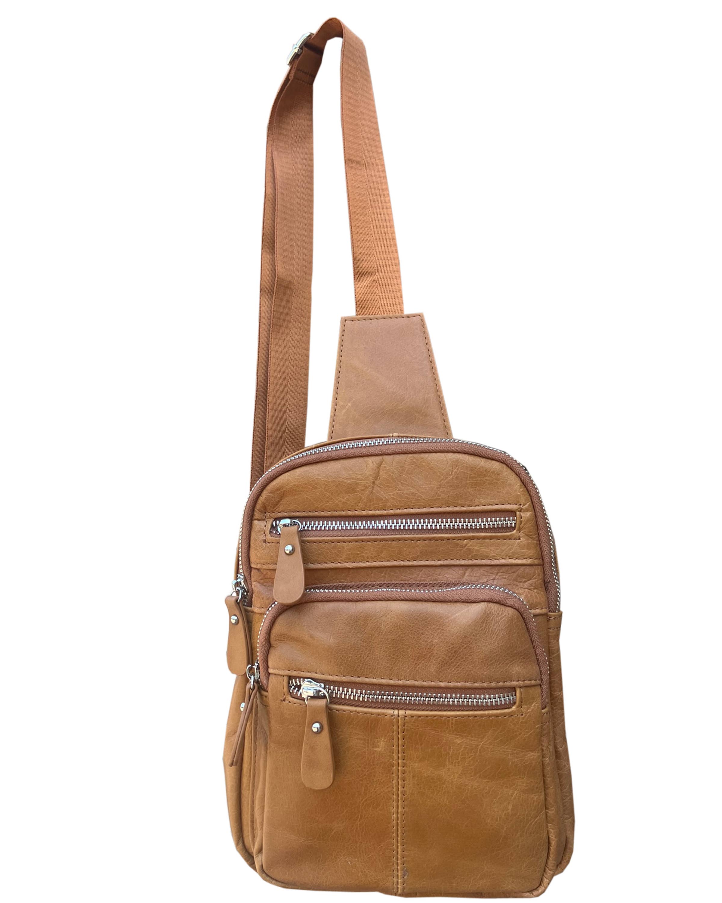 Roma Leathers, Inc. - Wholesale Backpack - Women's - W004 cowhide leather sling bag backpack5