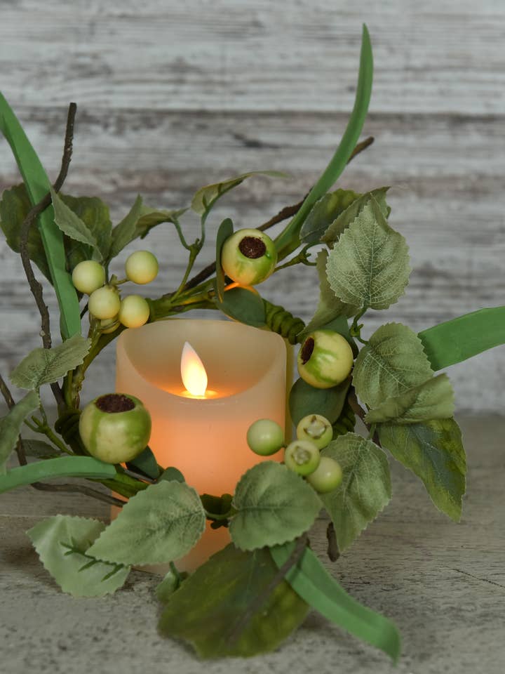 Berry Herb 4.5in Candle Ring for engroshandel hos Wholesale Home Decor