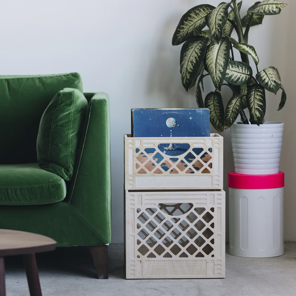 WAAM Industries – Engroshandel Opbevaringskurv – Træ Mælk Crate - Collector3