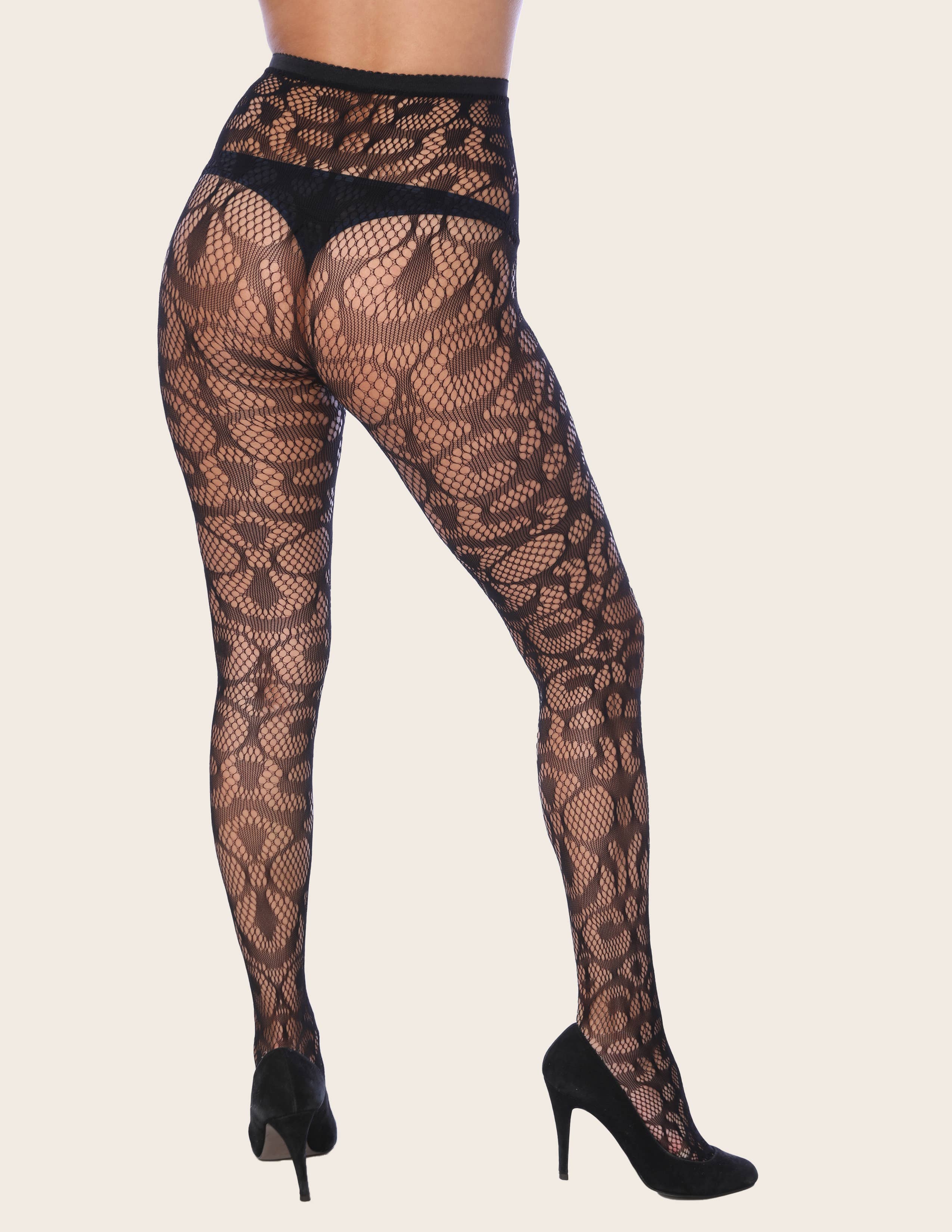 Isadora, Tipi toe, & James Fiallo - Wholesale Tights - Women's - Women Isadora Black Patterned Fishnet Sexy Fashion Tights13