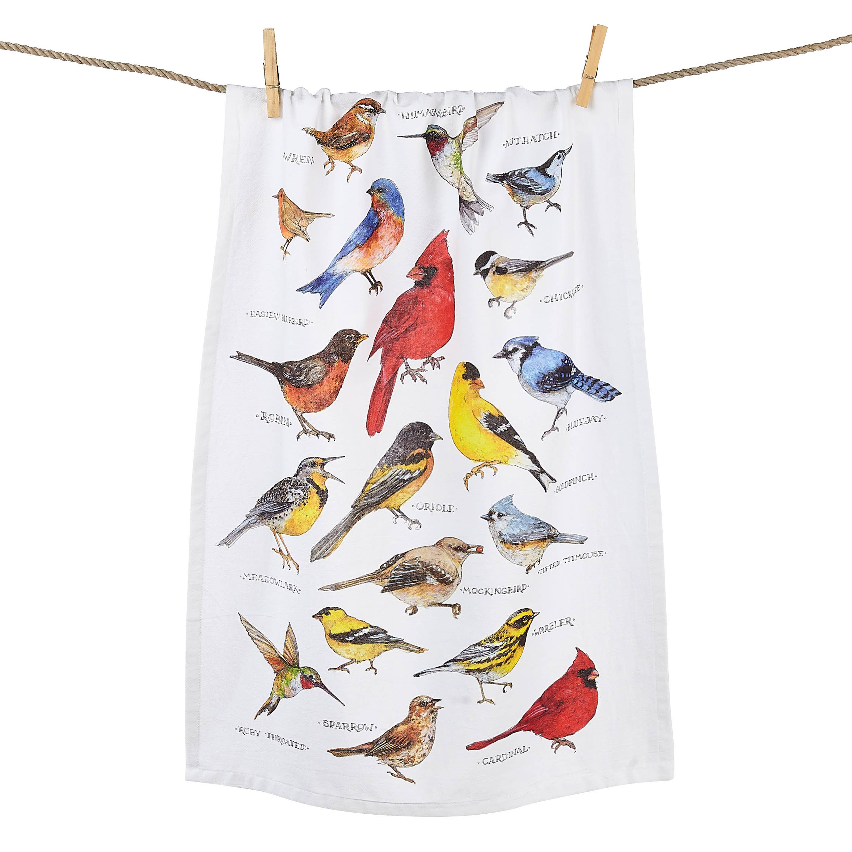 Peking Handicraft - Wholesale Tea Towel - Field Guide Birds Printed Kitchen Towel - Sally Eckman Roberts1