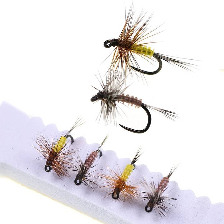 CANADA JME HEALTH NUTRITION CORP. - Wholesale Sporting Accessories - 6pcs/Box Barbless Mayfly Dryfly Fly Fishing Lures Floating Artificial Insect Bait for Trout Perch Bluegill Fishing Lures