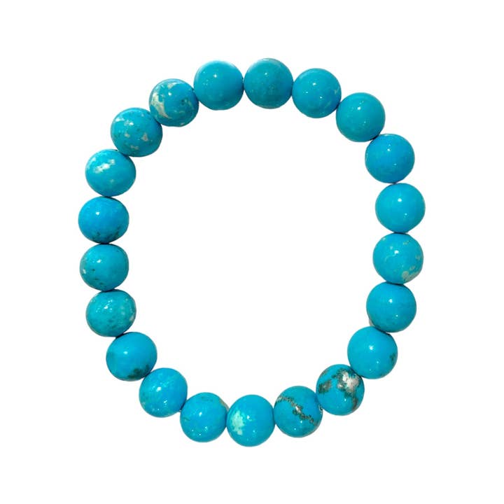 Howlite turquesa A pulseira aquecida tamanho masculino por atacado de Foliesbijoux