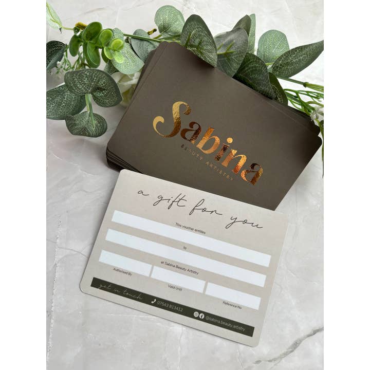 SR Creative Studio – Engroshandel Gaveetiket – Luksus Metalisk Guldfolie Gavekort Udskrivning3