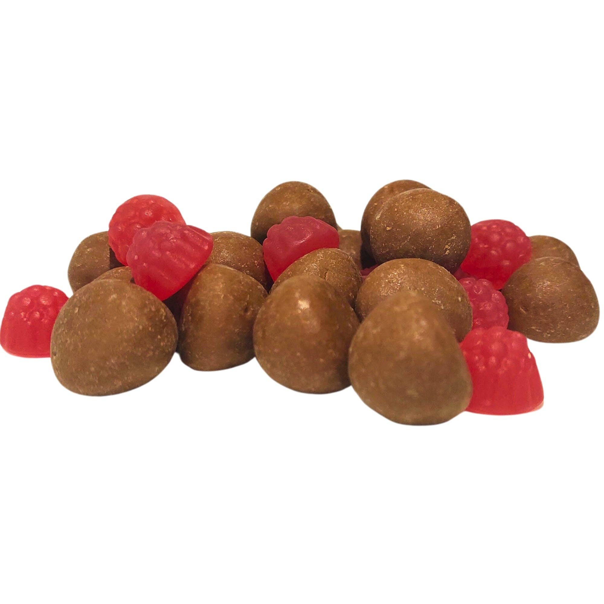 Poppy's Chocolate - Wholesale Chocolate-covered sweets - Milk Chocolate coated Raspberry lollies 200g1