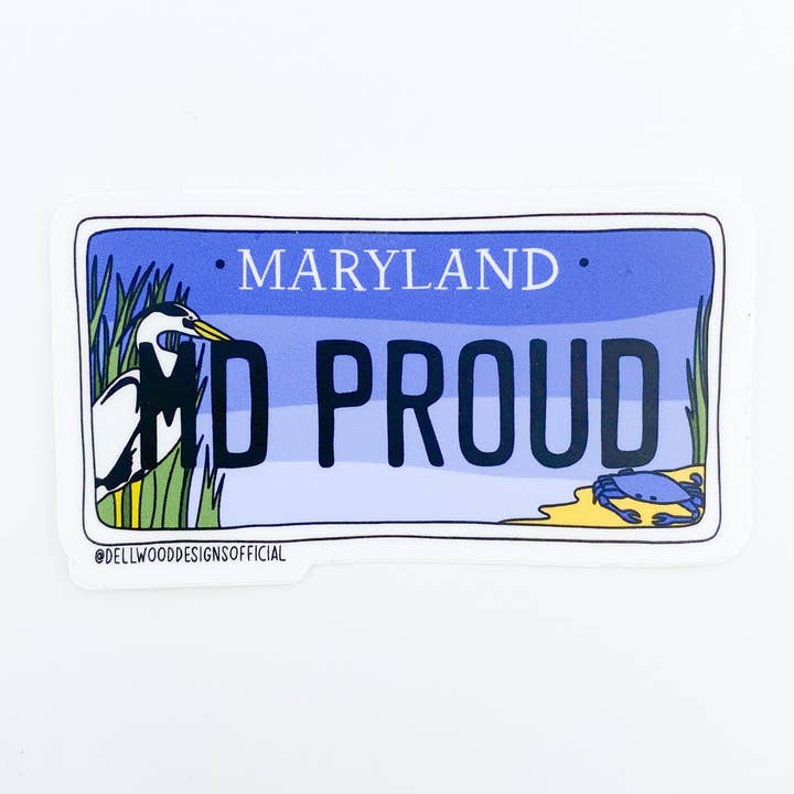 MD Proud kentekenplaatsticker voor wholesale door Dellwood Designs