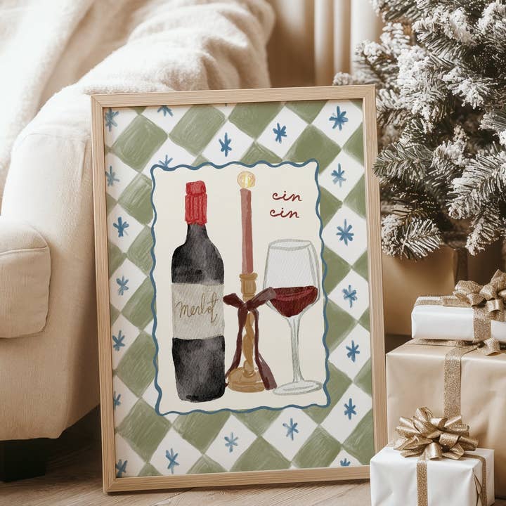 Moonshine Prints - Wholesale Art Print - Cin Cin Red Wine Print0