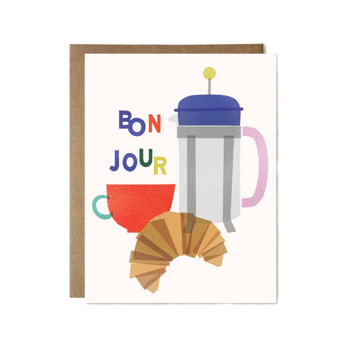 Ula Bloom - Wholesale Everyday Greeting Card - Bonjour French Breakfast Card