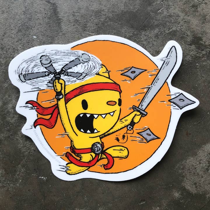 Ninja Sticker for wholesale by everyday balloons print shop