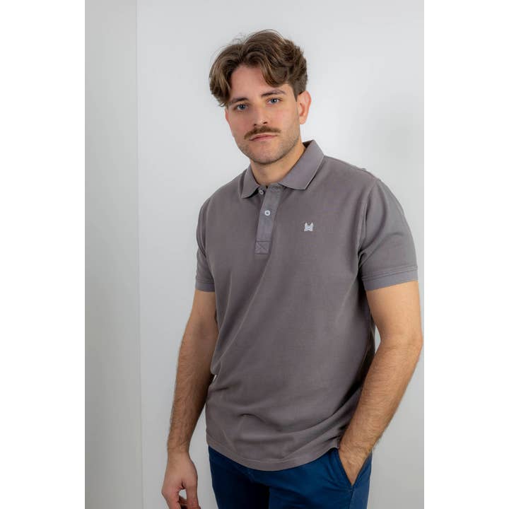 Polo Efeito Desgastado Cinzento por atacado de Custi Mikelo: Men's Clothing & Christmas Gifts