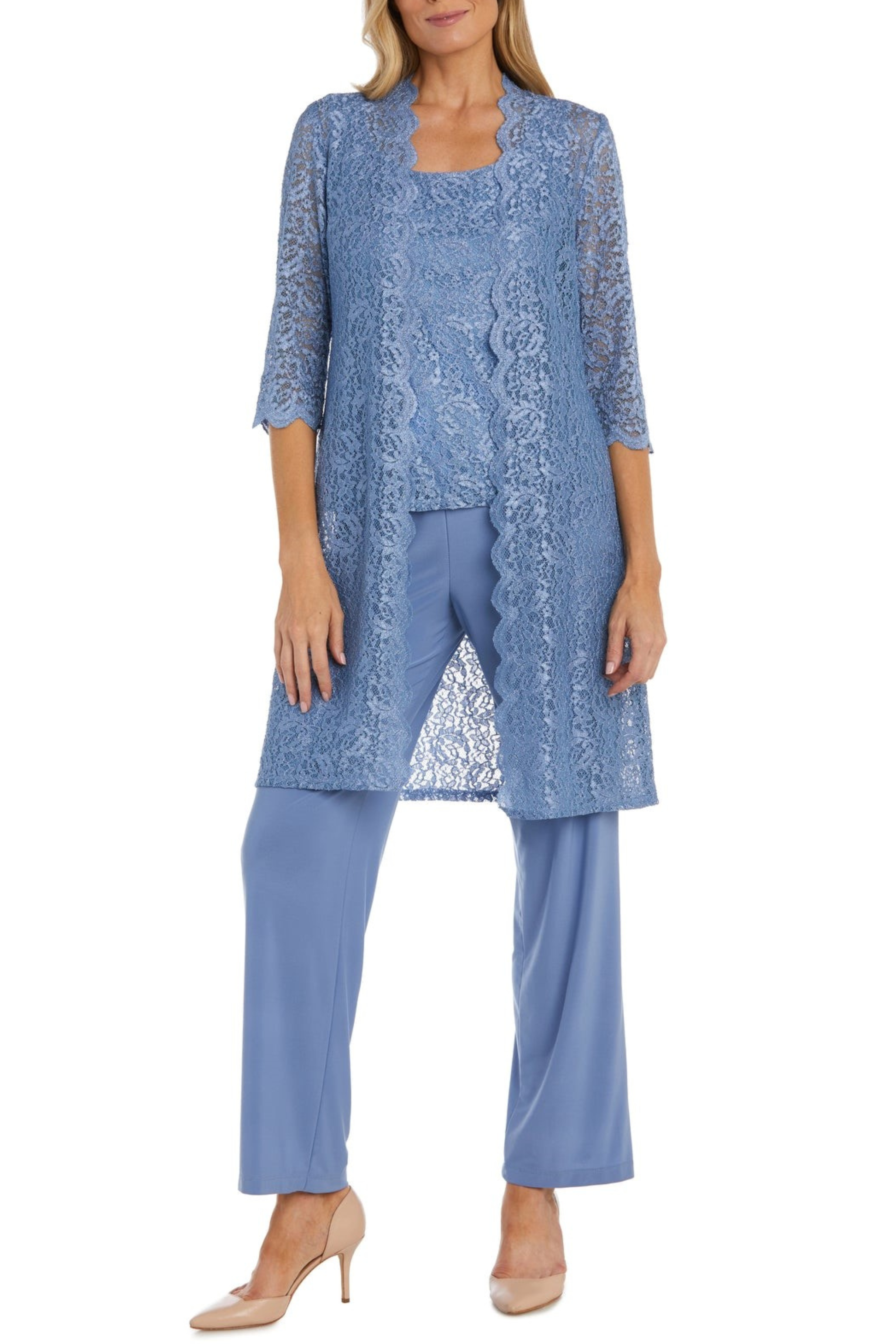 New Yorker's Apparel - Wholesale Top & Pant Set (NOT Loungewear) - Women's - RM Richards Lace 3/4 Sleeve 3-Piece Pants Set10