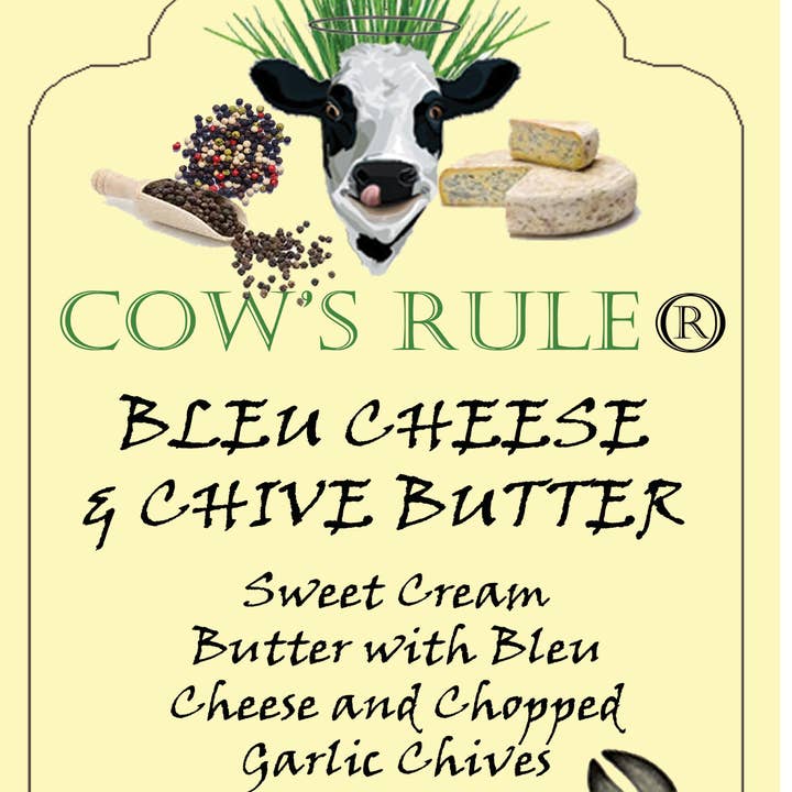 Cow's Rule Gourmet Butter Company - Wholesale Butter - Blue Cheese & Chive Compound Butter 4oz. 1