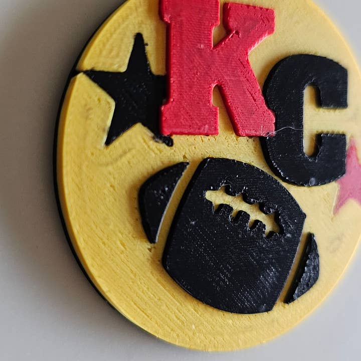 3D Print Chiefs Kc Kansas City Football Ornament or Keychain for wholesale by BAHA RANCH WESTERN WEAR