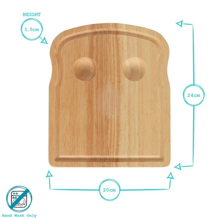 Rinkit Ltd – wholesale Cutting board – Wooden Breakfast Board - 20cm x 24cm5
