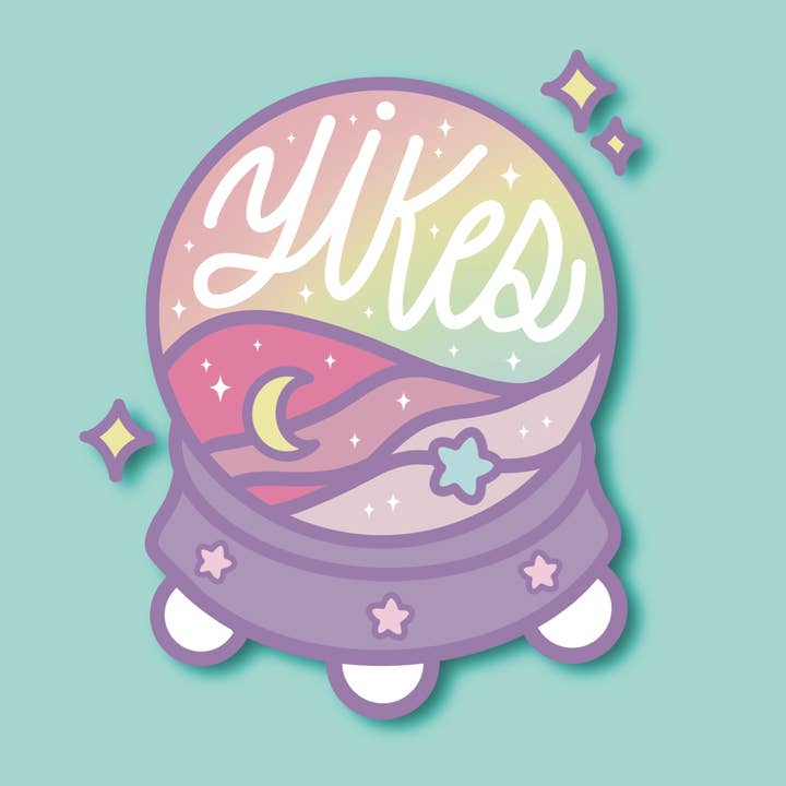 Sticker met kristallen bol van Yikes voor wholesale door Potato Desk