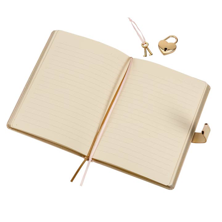 Victoria's Journals - Wholesale Journal/Diary - Kids - Heart Lock Diary for Girls with Key (Iridescent Pink)
