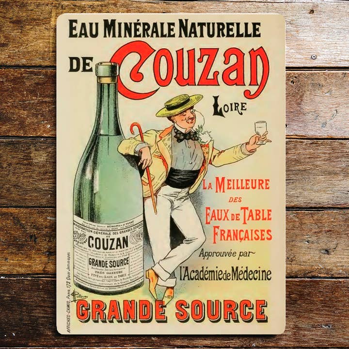French Advert Couzan Grande Source Metal Sign for wholesale by The British Metal Signs Company