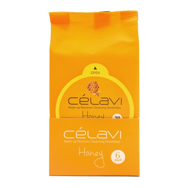 PINEAPPLE Beauty – wholesale Face & body wipes – Celavi MT006 Honey Makeup Cleansing Towelette - 6pc