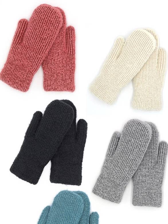 Soft Sherpa Lined Winter Gloves - Black for wholesale by Trésor by Tanya