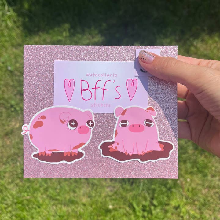 JusFleur - Wholesale Sticker - Pigs BFFS stickers (matching best friends stickers)