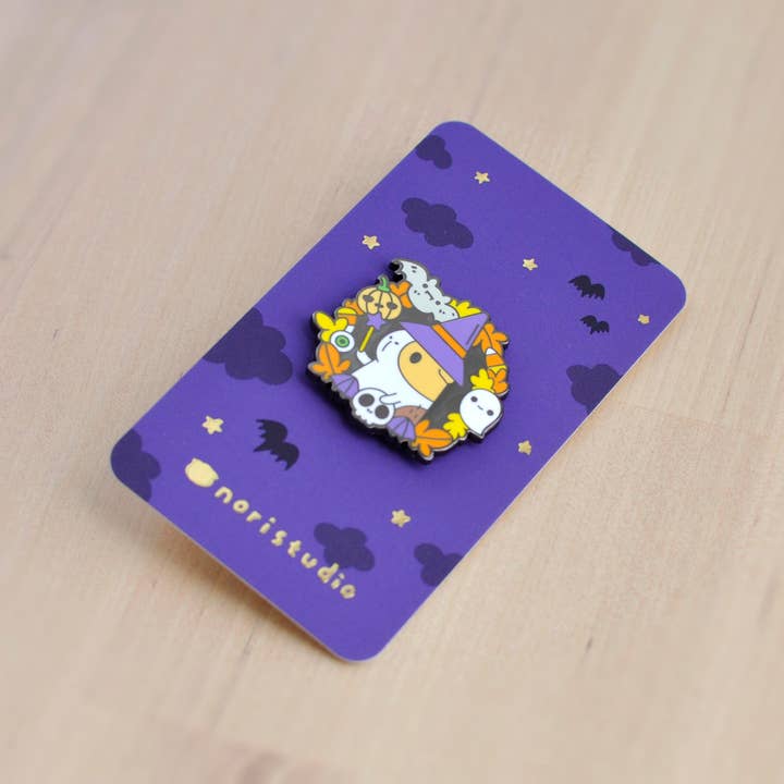 Noristudio – Großhandel Anstecker/Button – Schwarz vernickeltes Meerschweinchen-Halloween-E1