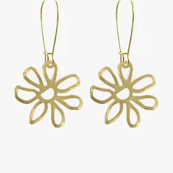 Brass Sand - Wholesale Dangle Earrings - Happy Flowers
