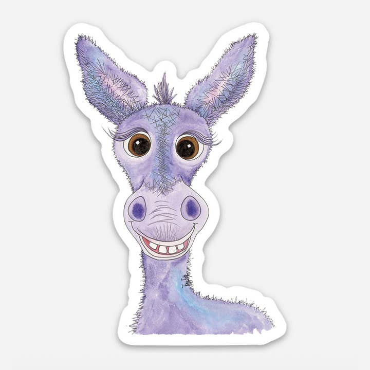 Burro Zinnio Vinyl Sticker for wholesale by Zinnia Sky Studio LLC